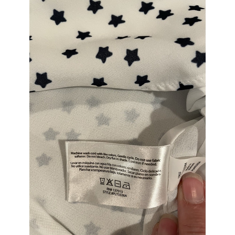 Peace and pearls Women's Size‎ S camisole Blue White Star Print Coastal Beach - Picture 7 of 9